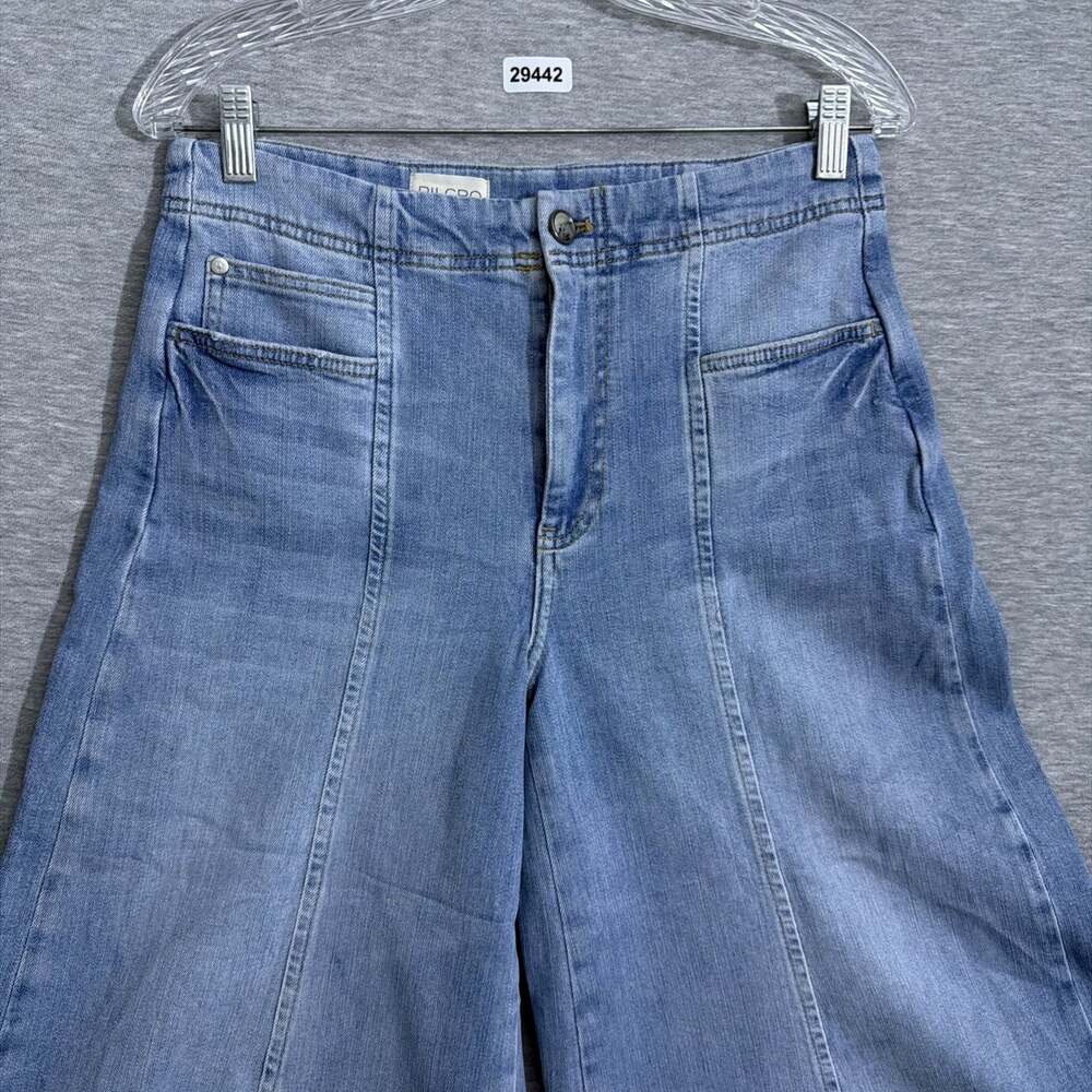 Anthropologie Pilcro Women's Size 28 Blue Denim Mid-Rise Wide Leg Jeans - Picture 4 of 14